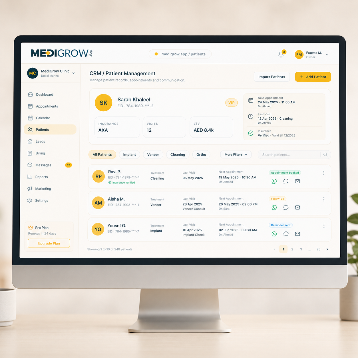 CRM / Patient Management